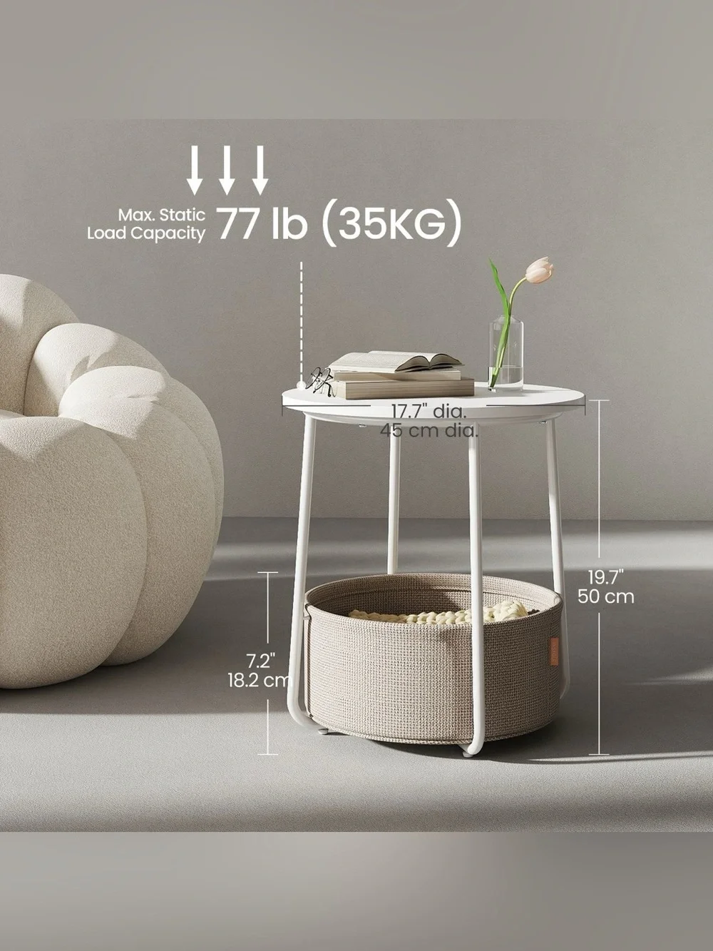 Target Side Table with Storage Round End Tables Living Room Small Spaces Bedroom